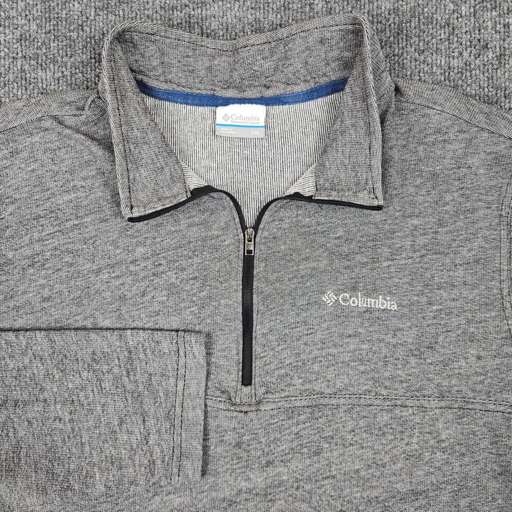 Columbia 1/4 Quarter Zip Pullover Men's XXL Gray Long Sleeve Knit Lightweight